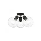 Livex Lighting Downtown 48978-04 3-Lumières 120W Noir avec accents de nickel brossé Plafonnier Semi Encastré