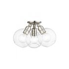 Livex Lighting Downtown 48978-91 3-Lumières 120W Nickel brossé Plafonnier Semi Encastré