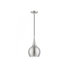 Livex Lighting 49016-91 Andes 1-Lumière 60W Nickel brossé avec accents en chrome poli Suspendu