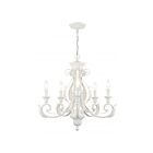 Livex Lighting 49065-69 Valencia 5-lumières 300W Blanc brillant Lustre