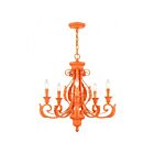 Livex Lighting 49065-77 Valencia 5-lumières 300W Orange brillant Lustre