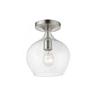 Livex Lighting Aldrich 49087-91 1-Lumière 60W Nickel brossé Plafonnier Semi Encastré