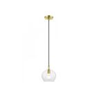 Livex Lighting 49088-12 Aldrich 1-Lumière 60W Laiton satiné avec accents en laiton poli Suspendu