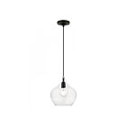 Livex Lighting 49093-04 Aldrich 1-Lumière 60W Noir avec accents en nickel brossé Suspendu