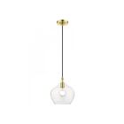 Livex Lighting 49093-12 Aldrich 1-Lumière 60W Laiton satiné avec accent en laiton poli Suspendu