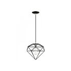 Livex Lighting 49152-68 Knox 1-Lumière 60W Noir brillant avec accents en chrome poli Suspendu