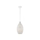 Livex Lighting 49182-03 Charlton 1-Lumière 60W Blanc avec Accents en Nickel Brossé Suspendu