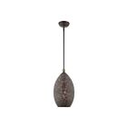 Livex Lighting 49182-07 Charlton 1-Lumière 60W Bronze avec accents en laiton antique Suspendu