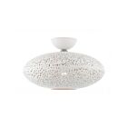 Livex Lighting Charlton 49183-03 1-Lumière 60W Blanc avec accents de nickel brossé Plafonnier Semi Encastré