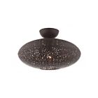 Livex Lighting Charlton 49183-07 1-Lumière 60W Bronze avec accents de laiton antique Plafonnier Semi Encastré