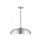 Livex Lighting 49233-66 Amador 1-Lumière 60W Aluminium brossé avec accents chromés polis Suspendu