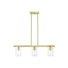 Livex Lighting 49273-12 Clarion 3-lumières 180W Laiton satiné Lustre
