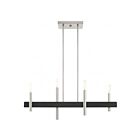 Livex Lighting 49334-91 Denmark 4-lumières 240W Nickel brossé avec accent bronze Lustre