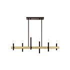 Livex Lighting 49336-07 Denmark 6-lumières 360W Bronze avec accents en laiton antique Lustre