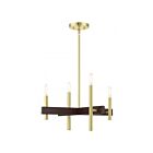 Livex Lighting 49344-12 Denmark 4-lumières 240W Laiton satiné avec accent bronze Lustre