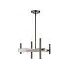 Livex Lighting 49344-46 Denmark 4-lumières 240W Chrome noir avec accents en nickel brossé Lustre