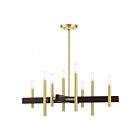 Livex Lighting 49348-12 Denmark 8-lumières 480W Laiton satiné avec accent bronze Lustre
