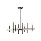 Livex Lighting 49348-46 Denmark 8-lumières 480W Chrome noir avec accents en nickel brossé Lustre
