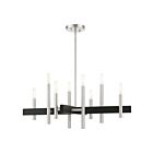 Livex Lighting 49348-91 Denmark 8-lumières 480W Nickel brossé avec accent noir Lustre