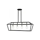 Livex Lighting 49437-04 Devone 4-lumières 240W Noir avec accents en nickel brossé Lustre