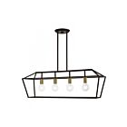 Livex Lighting 49437-07 Devone 4-lumières 240W Bronze avec accents en laiton antique Lustre