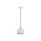 Livex Lighting 49541-03 Chantilly 1-Lumière 60W Blanc avec accents en nickel brossé Suspendu