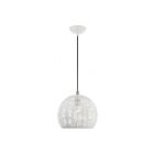 Livex Lighting 49542-03 Chantilly 1-Lumière 60W Blanc avec accents en nickel brossé Suspendu