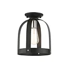 Livex Lighting Stoneridge 49641-14 1-Lumière 60W Noir texturé avec accents de nickel brossé Plafonnier Semi Encastré