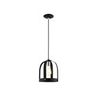 Livex Lighting 49642-14 Stoneridge 1-Lumière 60W Noir texturé avec accents en nickel brossé Suspendu