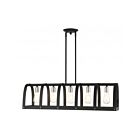 Livex Lighting 49649-14 Stoneridge 5-lumières 300W Noir texturé avec accents en nickel brossé Lustre