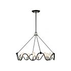 Livex Lighting 49736-14 Archer 8-lumières 480W Noir texturé avec accents en nickel brossé Lustre