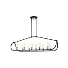 Livex Lighting 49738-14 Archer 10-lumières 600W Noir texturé avec accents en nickel brossé Lustre