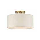 Livex Lighting Blossom 49809-01 1-Lumière 60W Laiton antique Plafonnier Semi Encastré