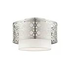 Livex Lighting Calinda 49862-91 1-Lumière 60W Nickel brossé Plafonnier Semi Encastré