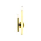 Livex Lighting Helsinki 49992-12 120W 2-Lumières Laiton satiné avec accents de bronze Applique Murale