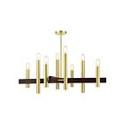 Livex Lighting 49998-12 Helsinki 8-lumières 480W Laiton satiné avec accent bronze Lustre