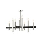 Livex Lighting 49998-91 Helsinki 8-lumières 480W Nickel brossé avec accent noir Lustre