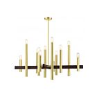 Livex Lighting 49999-12 Helsinki 12-lumières 720W Laiton satiné avec accent bronze Lustre
