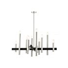 Livex Lighting 49999-91 Helsinki 12-lumières 720W Nickel brossé avec accent noir Lustre