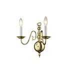 Livex Lighting Williamsburgh 5002-02 120W 2-Lumières Laiton poli Applique Murale