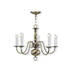 Livex Lighting 5005-01 Williamsburgh 5-lumières 300W Laiton antique Lustre