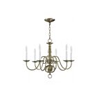Livex Lighting 5006-01 Williamsburgh 6-lumières 360W Laiton antique Lustre