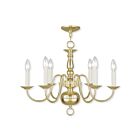 Livex Lighting 5006-02 Williamsburgh 6-lumières 360W Laiton poli Lustre