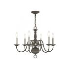 Livex Lighting 5006-76 Williamsburgh 6-lumières 360W Gris scandinave avec accents en nickel brossé Lustre