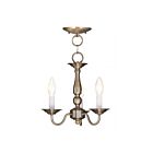Livex Lighting 5009-01 Williamsburgh 3-Lumières 180W Laiton antique Cabriolet Plafonnier semi-encastré ou Suspendu
