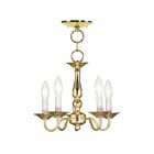 Livex Lighting 5011-02 Williamsburgh 5-Lumières 300W Laiton poli Cabriolet Plafonnier semi-encastré ou Suspendu