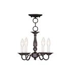 Livex Lighting 5011-07 Williamsburgh 5-Lumières 300W Bronze Cabriolet Plafonnier semi-encastré ou Suspendu