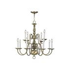 Livex Lighting 5012-01 Williamsburgh 12-lumières 720W Laiton antique Lustre