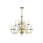 Livex Lighting 5012-02 Williamsburgh 12-lumières 720W Laiton poli Lustre