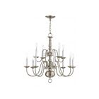 Livex Lighting 5012-91 Williamsburgh 12-lumières 720W Nickel brossé Lustre